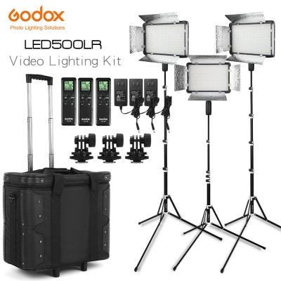 China Convenient to Install inlighttech Godox LED 3X LED500LRC 3300-5600K Video Light + Carry Bag Video Light Stand + Roller for sale