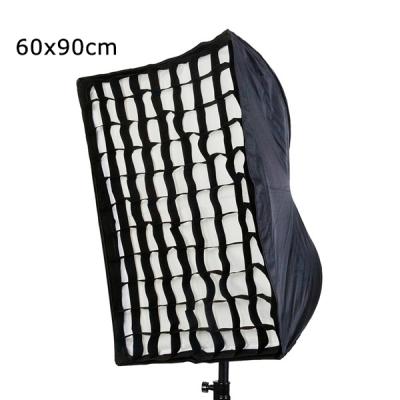 China Flash Strobe Light Umbrella Rectangle Bowens Frame Mount Softbox 60*90cm W Grid 60*90cm for sale