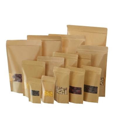 China Recyclable Factory Direct Eco - Friendly Natural Natural Kraft Pouch Bag With Clear Window for sale