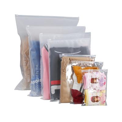 China Recyclable Plastic Bag Wholesale Customized Frosted Logo Transparent PVC Zipper Garment Bags for sale