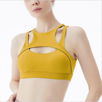 China Breathable Yoga Vest Sports Bra Ladies Nude Shockproof Sling Gather Beautiful Back Underwear for sale