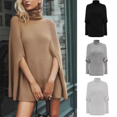 China The other style knitted innocent female of the Amazon foreign trade solid color turtle neck sweater sweater coat sweater sweater coat sweater sweatercoat sweater - AliExpress for sale