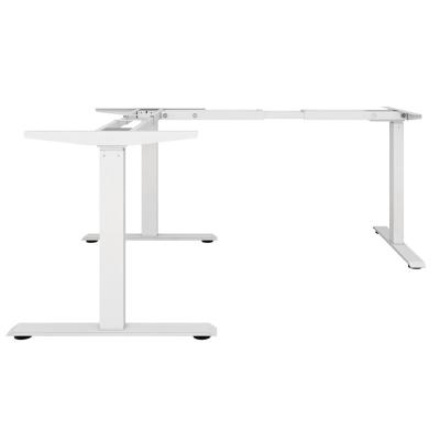 China (Size)[FREE SAMPLE]Wholesale Adjustable L Shape Computer Desk Ergonomic Executive Electric Height 3 Legs Adjustable Standing Frame for sale