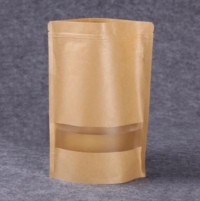 China Biodegradable Ziplock Packaging Bags Printing Eco Friendly Compostable Bolsa Food Wrapping Paper Custom Backing Up Pouch With Window for sale