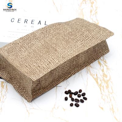 China Recyclable Food Grade 250g 500g 1kg Flat Bottom Coffee Packaging Custom Coffee Bag Plastic Ground Packaging Bags for sale