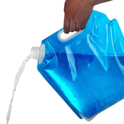 China Recyclable Outdoor Container Beer Growing Juice Plastic Drink Stand Up Clear Space Pocket Spout Foldable 5 Liter Storage Water Bag for sale