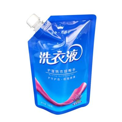 China Recyclable Container Beer Rising Juice Packaging Plastic Drink Stand Up Spout Pouch Laundry Storage Clear Water Bag With Handle for sale