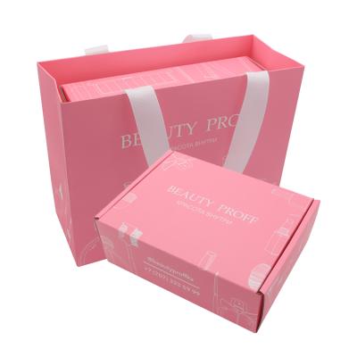 China Handmade Custom Printed Biodegradable Pink Postage Mailing Box For Small Business for sale