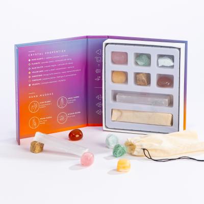 China Handmade Custom Printing Gemstone Empty Stone Cardboard Crystal Therapy Set Boxes for sale