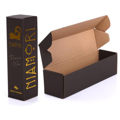 China Custom Handmade En Custom Corrugated Cardboard Paper Box Customizable Logo Printing Wine Bottle Shippers Boxes for sale