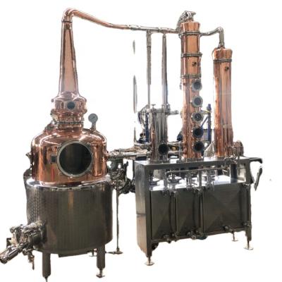 China food & Still Beverage Plant 1500l Vodka Distillation With Still Steam Heating Alcohol Distillation Column Condenser for sale