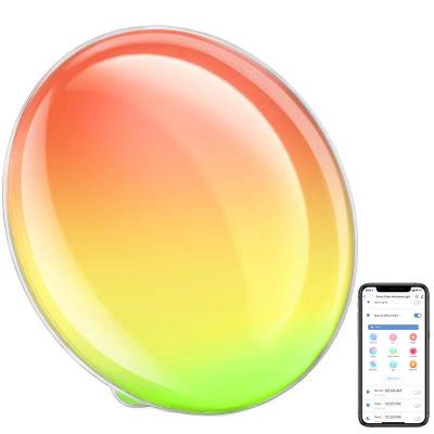 China Smart Voice Controllable LED Table Lamp for Bedroom Wake Up Light Voice Control Dreamcolor Sunrise Simulation Bedside Ambient Light Night Light for sale