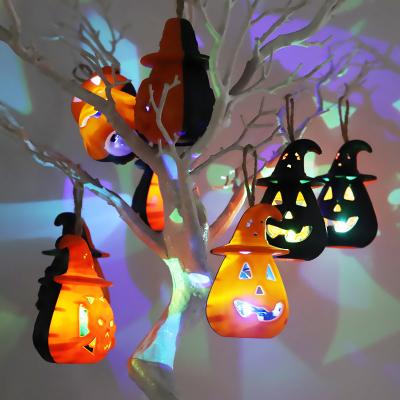 China Portable Power Plastic Pumpkin Battery Lights Pumpkin Halloween Lantern Decoration Party Halloween Decoration for sale