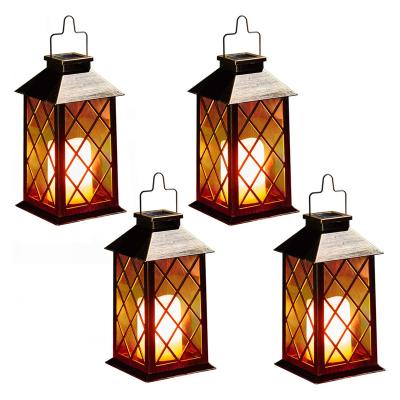 China Solar Garden Lanterns Outdoor Solar Hanging Candle Lantern Flickering Flameless Light for Patio Yard Pathway Party Christmas for sale