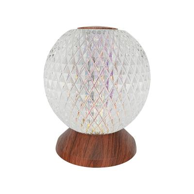 China Modern Led Night Light Touch Switch Moon Crystal Acrylic Ball Usb Charging Table Lamp Bedroom Atmosphere Lamp Bedside Reading Lamp Gift for sale