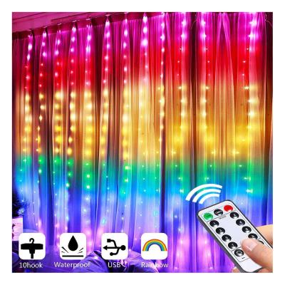 China PVC Rainbow Led String Fairy Lights For Christmas Party Bedroom Wall Wedding Decor Curtain Lights for sale