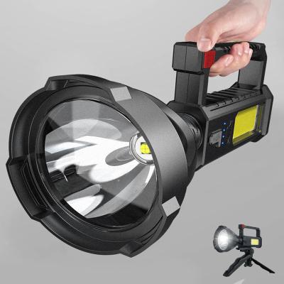 China Powerful Super Bright Portable Waterproof Floodlights USB Rechargeable LED Fishing Flashlight Camping Rise Lights for sale