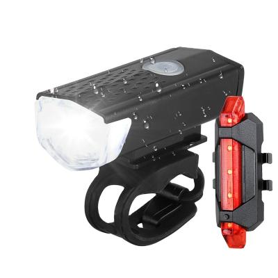 China Waterproof PC+ABS USB Rechargeable Bicycle Light MTB Front Back Rear Taillight Cycling Bicycle Lamp Flashlight for sale