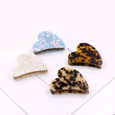 China Ladies' hair decoration elephant for thick hair claw cuts Korean marble transparent round hair claw for sale