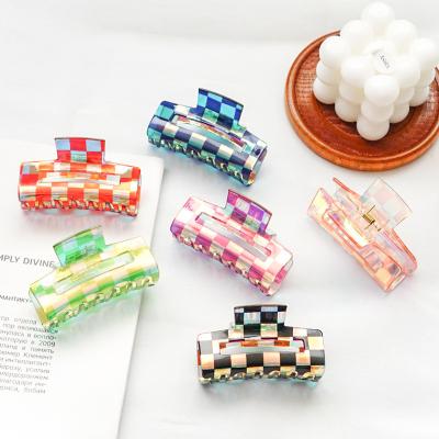 China Ladies Hair Decoration Jewel Change Color Hair Claw Clips Non Slip Large for Women and Girls Wheat Straw Hair Claw Clips for sale