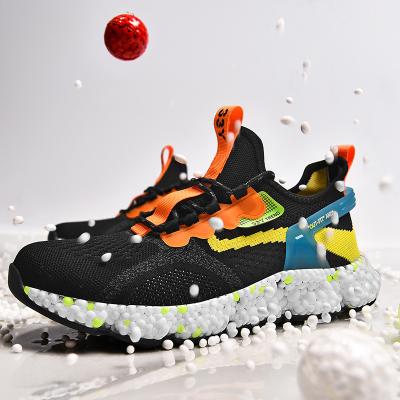 China Lightweight EVA China Origin Latest Model Fly Knitted Mesh Upper Popcorn Sole Walking Running Shoes Man Outdoor Shoes for sale