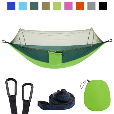 China With Mosquito Net Hot Selling Outdoor Hammock With Mosquito Net Single Automatic Quick-open Double Nylon Camping Hammock for sale