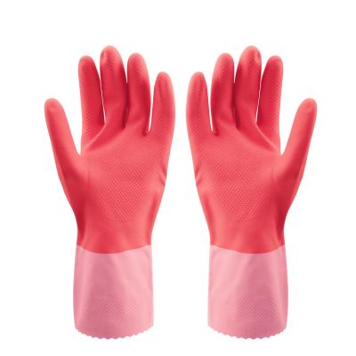 China Premium Quality General Purpose Anti Slip Cleaning Long Sleeve Gloves Anti-sweat Ansell Kitchen Guantes Household Latex Rubber Gloves for sale