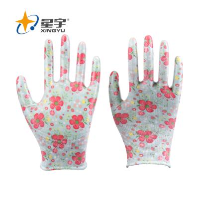 China Smooth General Purpose Nitrile Gloves Xingyu 13G Polyester Nitrile Coated Gloves Safety Work Gloves Construction Tools for sale