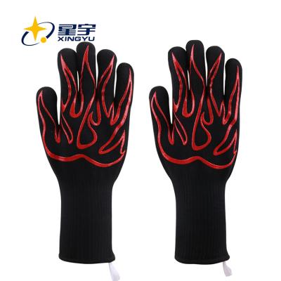 China Traditional Aramid BBQ Glove Xingyu BBQ Gloves GRILL Heat Resistant Gloves Grill for sale