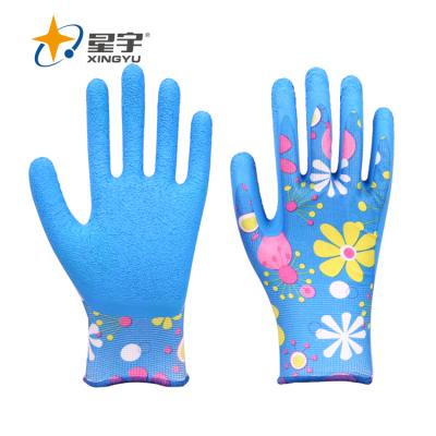 China Custom Printed Gardening Genie Garden Gloves Women Girls Xingyu Latex Gloves Multipurpose Gloves for sale