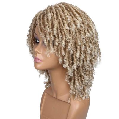 China Promotional High Quality Synthetic Wigs Afro Main Band Quality Product Short Curly Synthetic Hair Wig Color Man Short Curly Wigs for sale