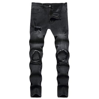 China AeeDenim Multicolor OEM ODM Men's Foreign Trade Breathable Elastic Straight Jeans Patch High Quality Custom Paint Ripped Logo Small for sale