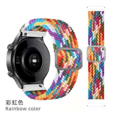 China 22mm and 20mm length adjustable elastic unisex quick release knit nylon watch strap for samsung galaxy and huawei gt2 for sale