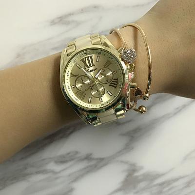 China Power Reserve Factory Direct Sales Fashion Case Metal Strap Lady Waterproof Zinc Alloy Watch for sale