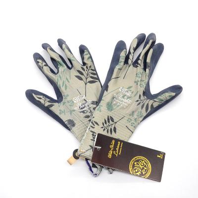 China Appropriate Price Guaranteed Nylon Oven Print Quality Floral Gardening Gloves for sale