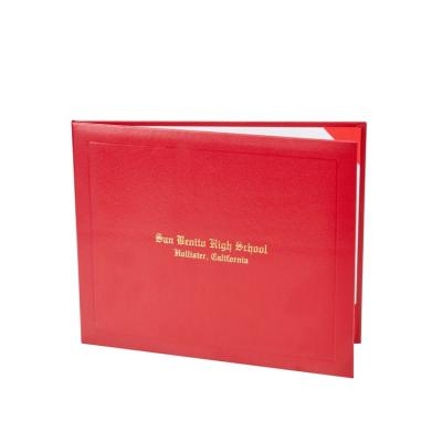 China Office ODM 2022 Certificate Holder Degree Diploma A4 Folders Paper Custom PU Leather for sale