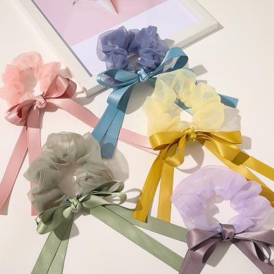 China Sweet girl organza ribbon elastic hair scrunchies Japan and Korean style sweetwoo high grade hair scrunchies women fashion hair accessories for sale