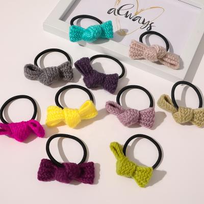 China Cute curly knitted sweater bow hair tie from Japan and newcomer Korean style sweetwoo for women girl hair accessories for sale