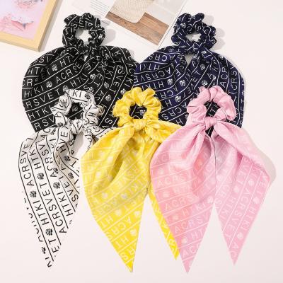 China Korean popular fabric elastic hair tie sweetwoo Daisy Flower Printed Scrunchies wild simple for girls for sale