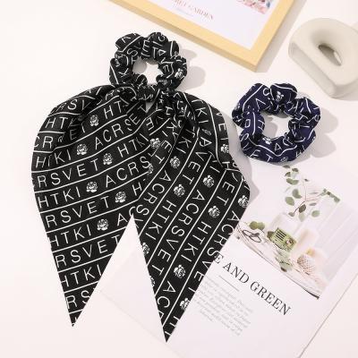 China Sweetwoo Popular Women Fashion To Name DIY Personalized Hair Ties Letter Print Custom Hair Scrunchies for sale