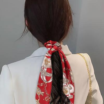 China Custom High Quality Sweetwoo Printing Chain Belt Pattern Personlized Hair Scrunchies Popular For Girls Women for sale