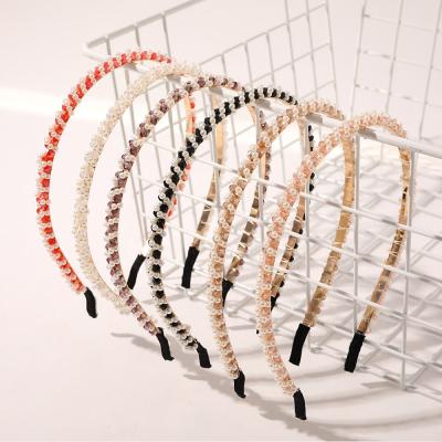 China 2021 New Girls Pearl Hair Bands Cute Colorful Lady Women Gorgeous Style Hot Selling Cute Headband for sale