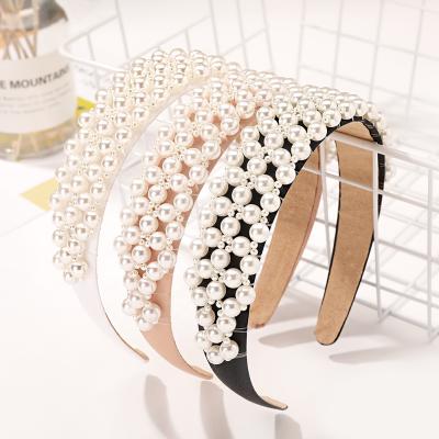 China Fashion Hotsale Fashion Pearl Hair Circles Handwoven Cute Hair Jewelry Circles Korean Headband For Women Girl for sale