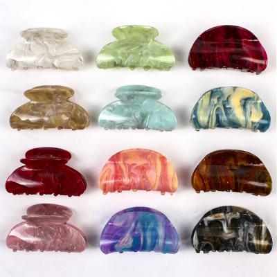 China Korea sweetwoo wholesale fashion acetate marble acrylic hair clips claw for girls and women for sale