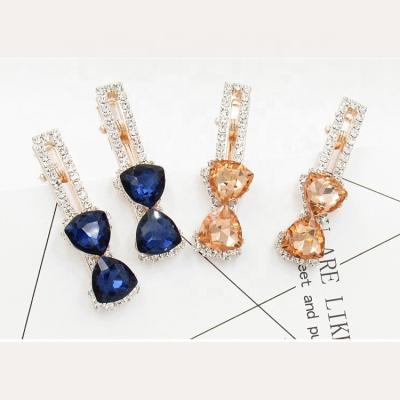 China Popular sweetwoo Korean version of the point drill hollow hairpin rhinestone bow headdress hair clips for sale