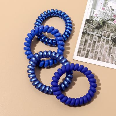 China Party Popular Blue Klein Hair Coil For Women Hair Tie Temperament Youth Girl Decoration Elastic Hair Band for sale