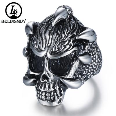 China Dongguan Stainless Steel Jewelry Stainless Steel Skull Men's Eco-Friendly Ring In Stock for sale