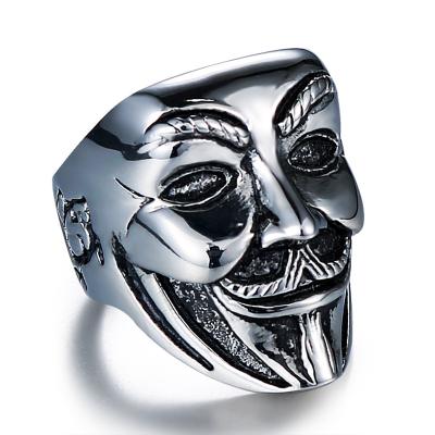 China High Quality Men's HipHop 3D Revenge Polish Face Pinky Big Stainless Steel Ring High In Stock for sale