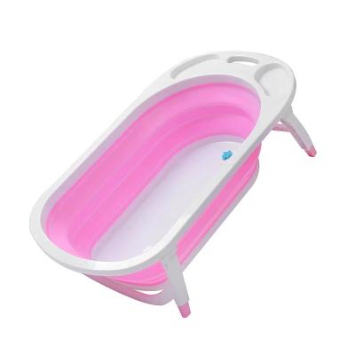 China Thickened Folding Plastic Baby Tub Folding Bathtub Viable Baby and Newborn Basin Enlarged Plastic Bathtub for sale