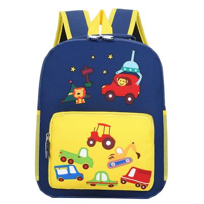 China Schoolbags Toddler Backpack Cartoon Waterproof Cartoon Car Prints Schoolbags Fit Boys Girls for sale